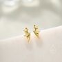 Tiny Bat Wing Stud Earrings In Sterling Silver, thumbnail 2 of 12
