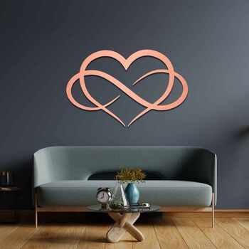 Infinity Heart Wall Art, Modern Wooden Wall Decor, 5 of 10