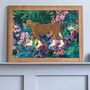 Cheetah In Rollerskating In Tropical Flower Jungle Wall Art Print, thumbnail 2 of 4