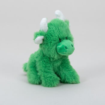 Mini Highland Collectible Green Soft Plush Cow With Pop Up Box, 2 of 8