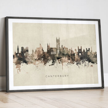 Canterbury Skyline Cityscape Art Print, 8 of 12