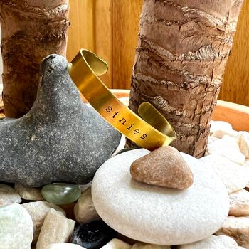 Personalised Brass Bangle Jewellery Gift, 3 of 5