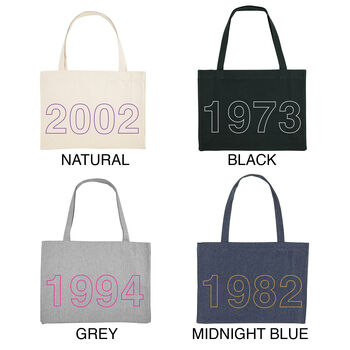 Personalised Year Unisex Shopping And Beach Bag, 2 of 5