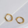 Classic 18 K Gold Plated 12mm Huggie Hoop Earrings, thumbnail 4 of 8