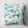 Blue Watercolor Botanical Wildflower Cushion Cover, thumbnail 10 of 12