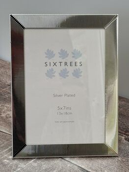 Sixtrees Silver Plated Linear Design Photo Frame, 2 of 3