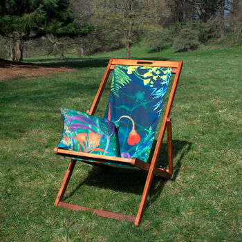 Secret Garden Floral Green Summer Gift Deck Chair, 7 of 10