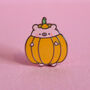 Pumpkin Pig Enamel Pin | Cute Pin Badges, thumbnail 3 of 5