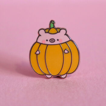 Pumpkin Pig Enamel Pin | Cute Pin Badges, 3 of 5