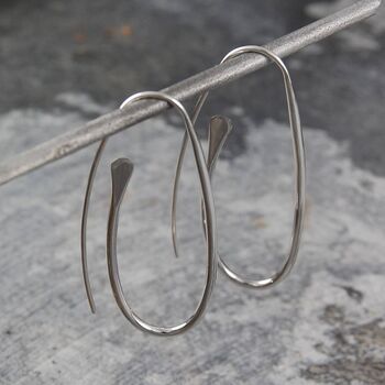 Long Paperclip Silver Drop Earrings, 4 of 7