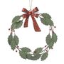 Handmade Metal Holly Wreath With Bow, thumbnail 1 of 2