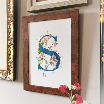 S Is For Sweetpeas Coloured Initial Print, 2 of 7
