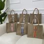 Personalised Square Stripe Jute Tote Bag, thumbnail 5 of 8
