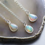 Silver Natural Opal October Birthstone Pendant Necklace, thumbnail 5 of 7