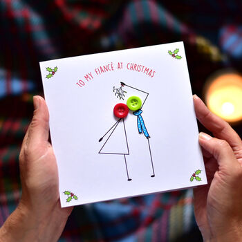 'To My Fiancé At Christmas' Button Card, 2 of 2