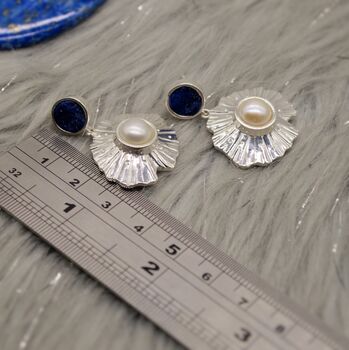 Purple Amethyst And Pearl Sterling Silver Earrings, 7 of 12