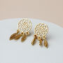 Gold Or Silver Dreamcatcher Dangle Stud Earrings, thumbnail 3 of 6