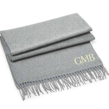 Classic Woven Scarf With Personalised Embroidered Initials, 2 of 11