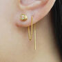 Topaz November Birthstone Sterling Silver Chain Earrings, thumbnail 5 of 7
