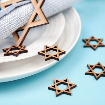 Hanukkah Star Of David Wooden Table Decorations, 2 of 4