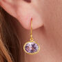 Amethyst Silver Gold Plated Pebble Drop Earrings, thumbnail 3 of 11