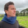 Mens Lambswool Knitted Snood Geometric Pattern, thumbnail 10 of 12