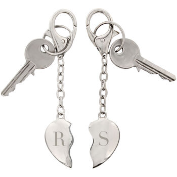 Personalised Initials Two Hearts Keyring, 2 of 4