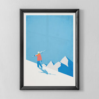 Personalised Modern Retro Ski Art Print, 6 of 9