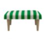 Hand Painted Upholstered Linen Square Stripe Footstool, thumbnail 9 of 12