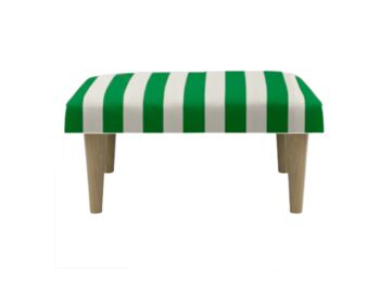 Hand Painted Upholstered Linen Square Stripe Footstool, 9 of 12