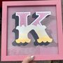 Gold Typography Wall Art 'Circus Letter K' Pink, thumbnail 5 of 7