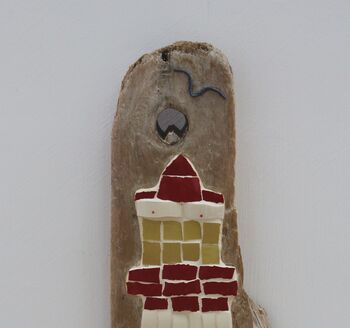 Handmade Lighthouse On Driftwood Mosaic Wall Art, 4 of 10