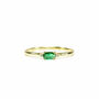 Emerald Look Ring Cz, Rose Or Gold Plated 925 Silver, thumbnail 8 of 8