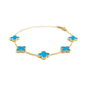 Clover Bracelet Gold/Blue, 2 of 3