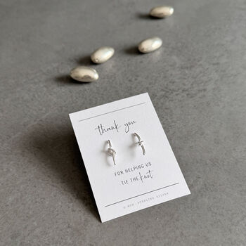 Thank You Bridesmaid Sterling Silver Bar Knot Earrings, 7 of 9