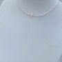 Beaded Choker Necklace Light Pink Beads And A Faux Pearl, thumbnail 5 of 6