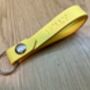 Personalised Embossed Yellow Leather Keyring, thumbnail 3 of 12
