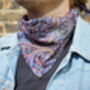 Mens Navy And Burgundy Paisley Neckerchief, thumbnail 6 of 12