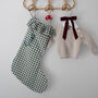 Personalised Green Gingham Stocking Embroidered, thumbnail 3 of 10