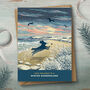 Spaniel Seaside Dog Walking Christmas Card, thumbnail 1 of 11