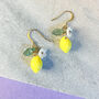 Sicilian Lemon Charm Drop Earrings, thumbnail 1 of 2