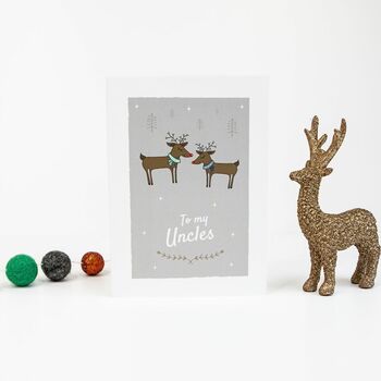 'Uncles' Christmas Greetings Card Reindeer, Gay Uncles, 5 of 10