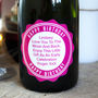 Luxury Champagne With Personalised Pink Birthday Label, thumbnail 3 of 5