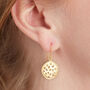 Matt Gold Drop Celestial Earrings, 18k Gold And Silver, thumbnail 2 of 7