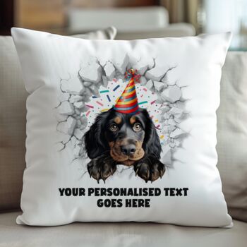 Personalised Gordon Setter Birthday Break Through Dog, 5 of 8