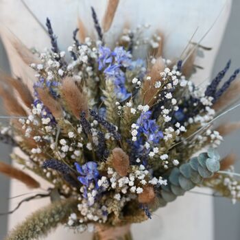Wedding Dried Flower Bouquet Meadow Blues Middle, 2 of 5