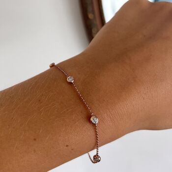 Nine Carat White Gold Quintate Diamond Bracelet, 3 of 3
