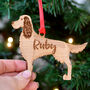 Personalised Irish Setter Wooden Dog Xmas Decoration, thumbnail 1 of 7