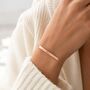 Personalised Dainty Bar Birthstone Bracelet Engrave Name, thumbnail 5 of 7