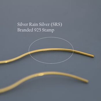 Sterling Silver Wave Ear Wire Threader Earrings, 7 of 11
